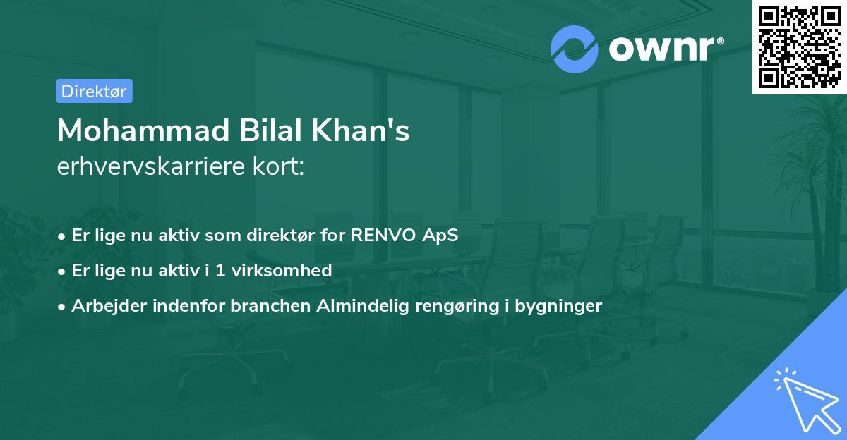 Mohammad Bilal Khan's erhvervskarriere kort