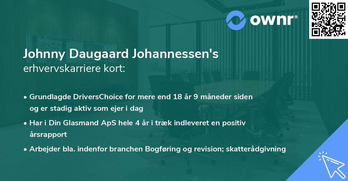 Johnny Daugaard Johannessen's erhvervskarriere kort