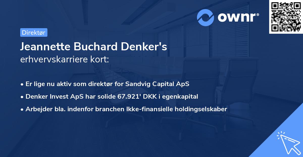 Jeannette Buchard Denker's erhvervskarriere kort