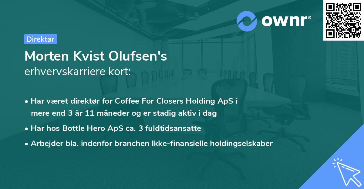 Morten Kvist Olufsen's erhvervskarriere kort