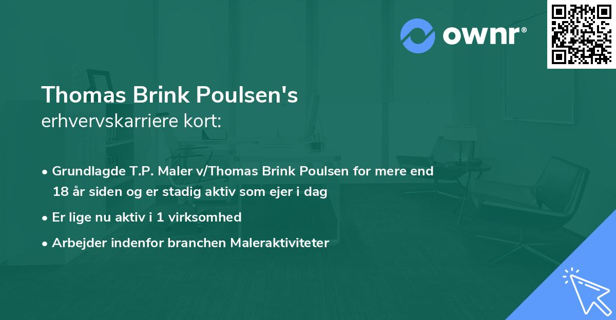 Thomas Brink Poulsen's erhvervskarriere kort