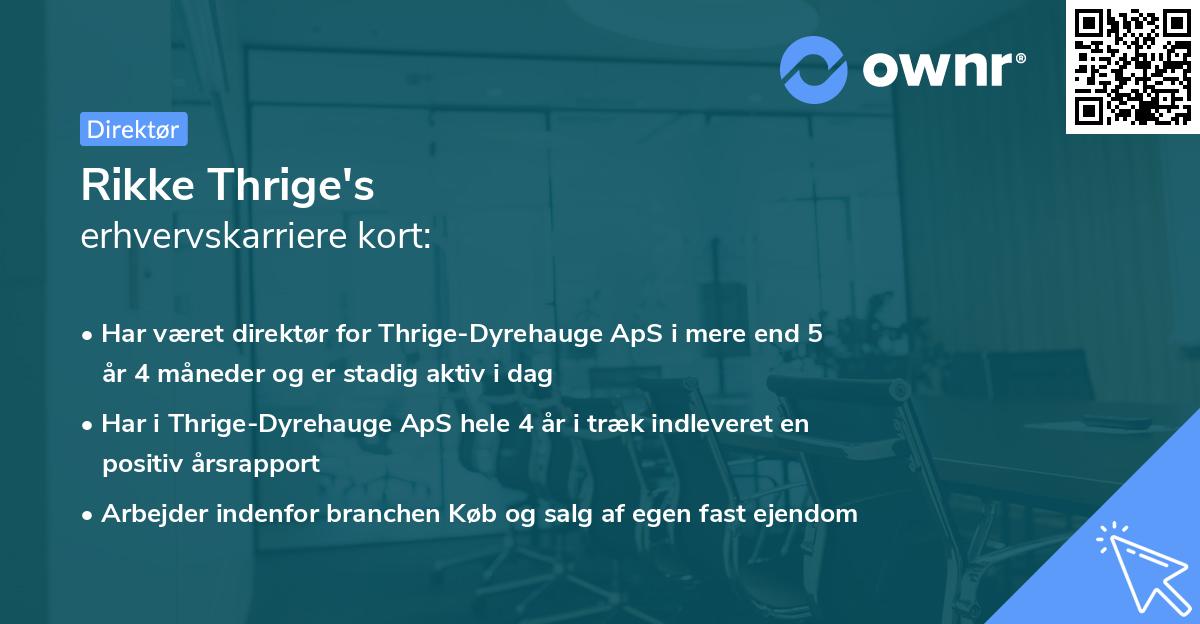 Rikke Thrige's erhvervskarriere kort