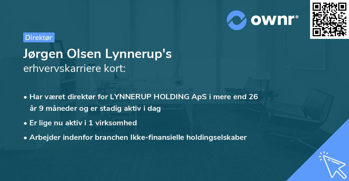 Jørgen Olsen Lynnerup's erhvervskarriere kort