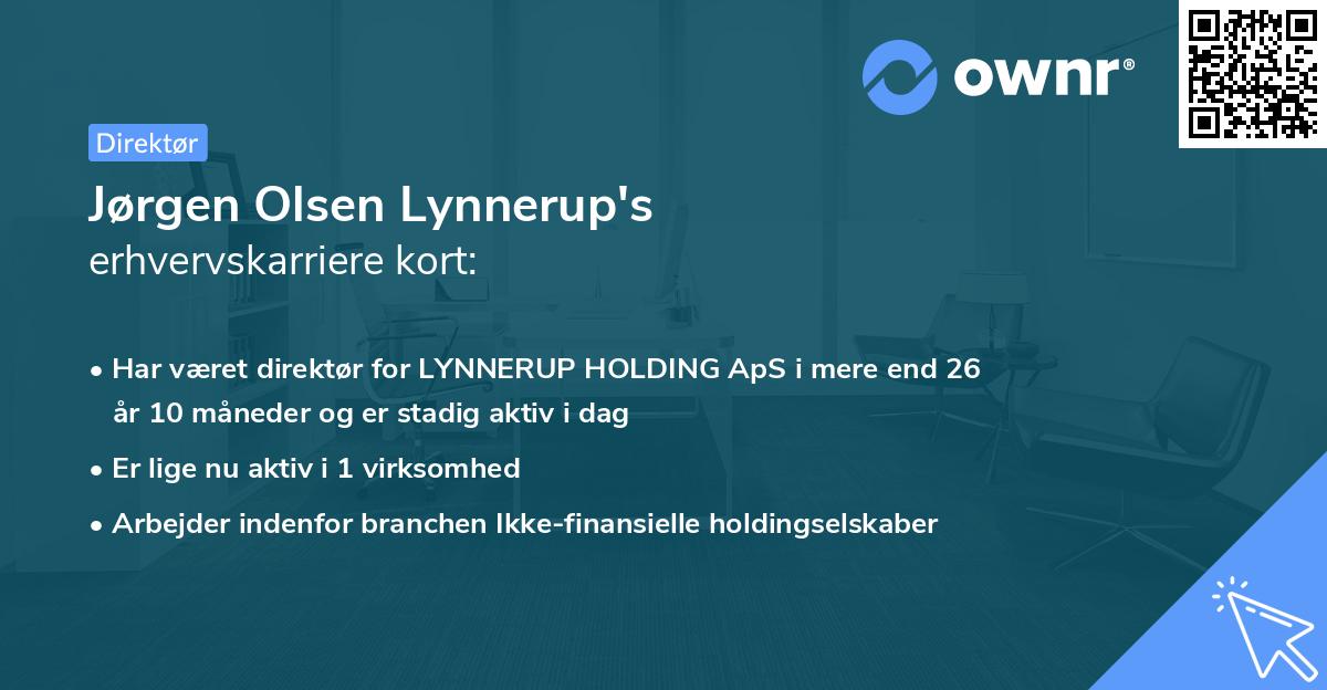 Jørgen Olsen Lynnerup's erhvervskarriere kort
