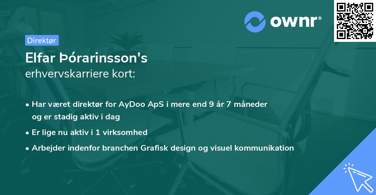 Elfar Þórarinsson's erhvervskarriere kort