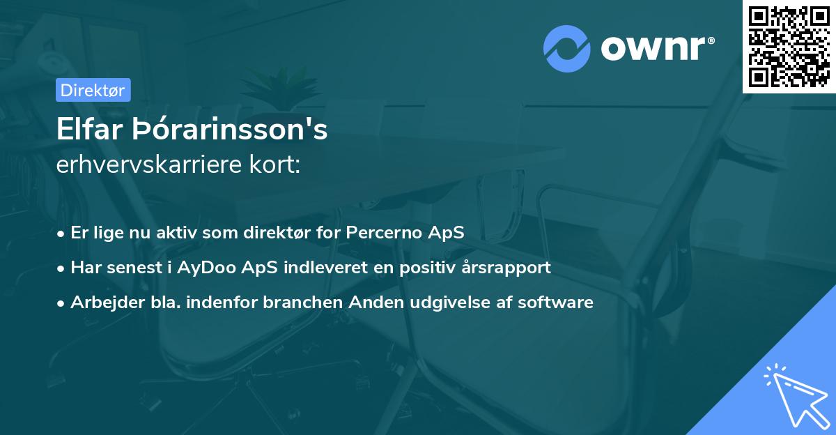 Elfar Þórarinsson's erhvervskarriere kort