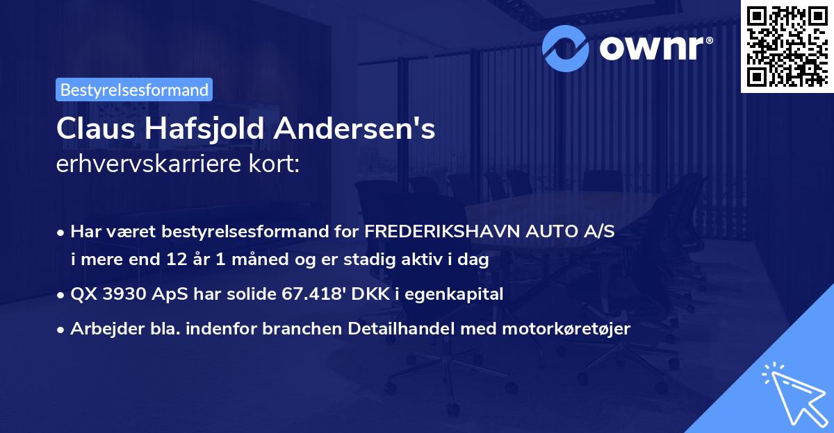 Claus Hafsjold Andersen's erhvervskarriere kort