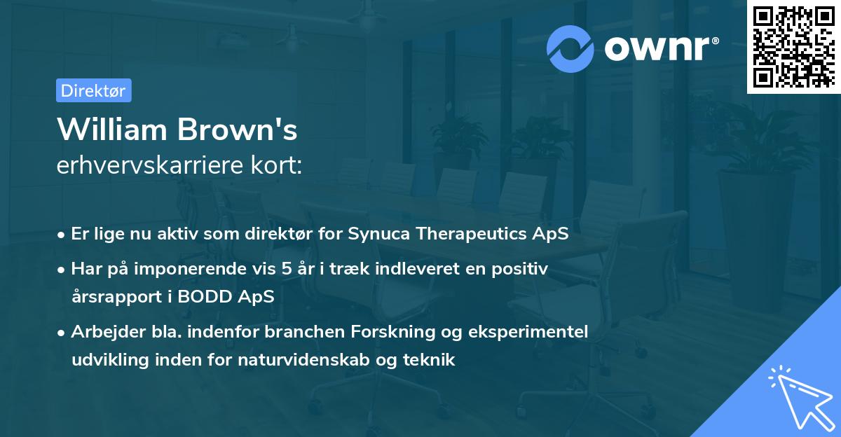 William Brown's erhvervskarriere kort