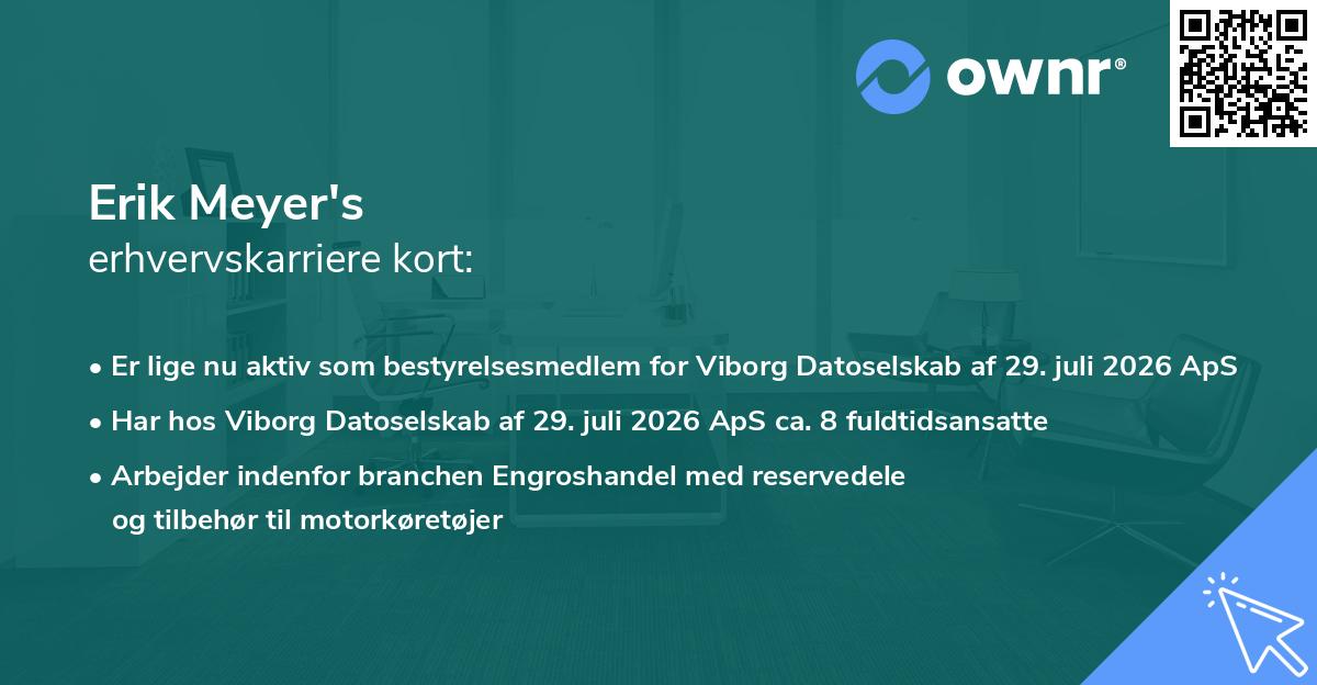 Erik Meyer's erhvervskarriere kort