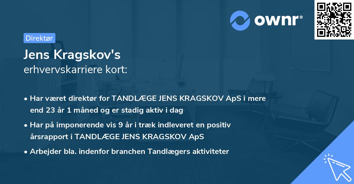 Jens Kragskov's erhvervskarriere kort