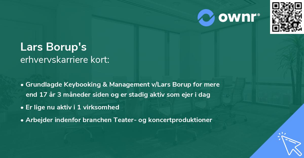 Lars Borup's erhvervskarriere kort