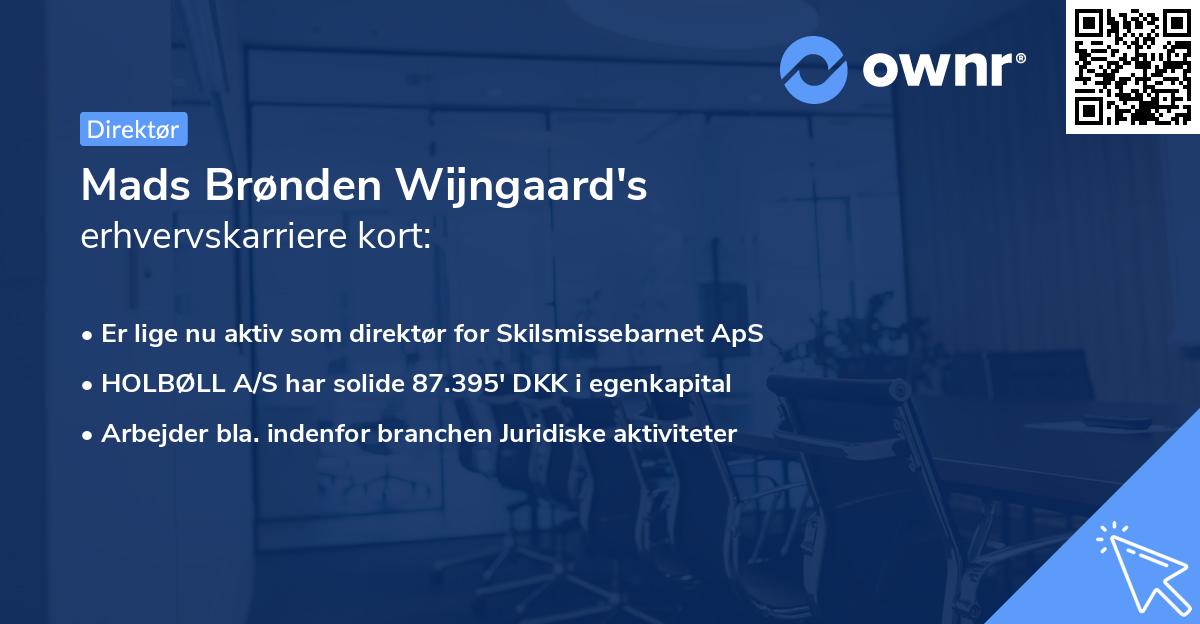 Mads Brønden Wijngaard's erhvervskarriere kort