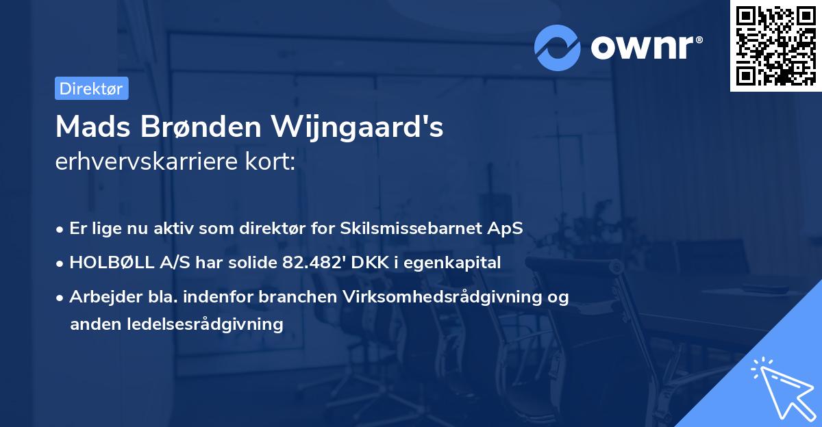 Mads Brønden Wijngaard's erhvervskarriere kort