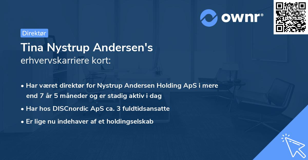 Tina Nystrup Andersen's erhvervskarriere kort