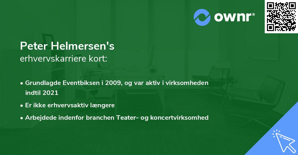 Peter Helmersen's erhvervskarriere kort
