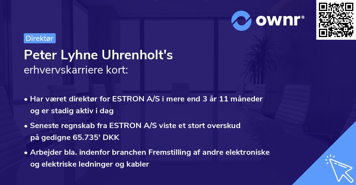 Peter Lyhne Uhrenholt's erhvervskarriere kort
