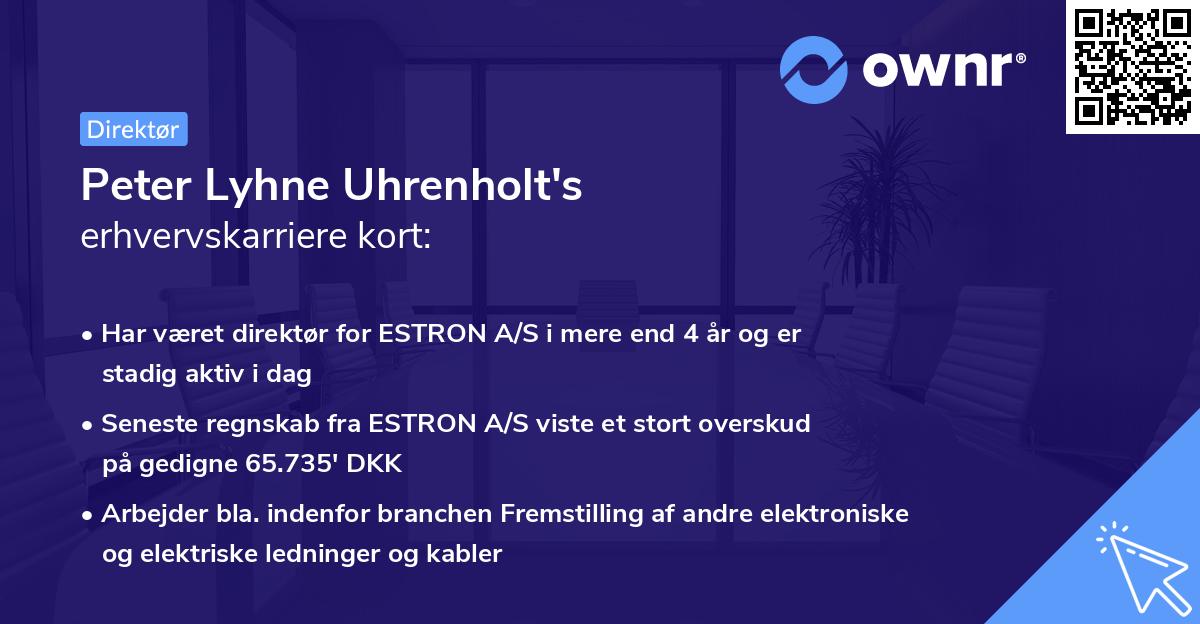 Peter Lyhne Uhrenholt's erhvervskarriere kort