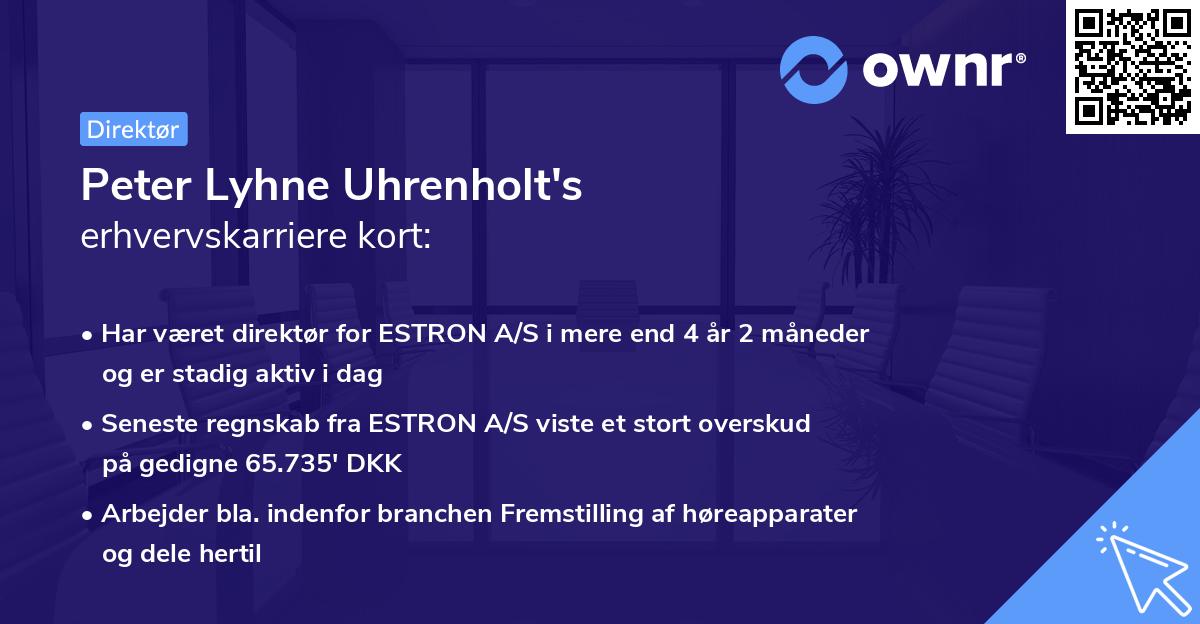 Peter Lyhne Uhrenholt's erhvervskarriere kort
