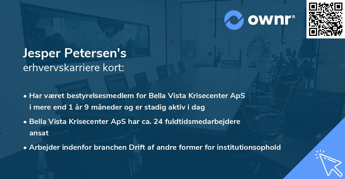 Jesper Petersen's erhvervskarriere kort