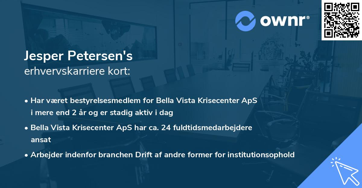 Jesper Petersen's erhvervskarriere kort