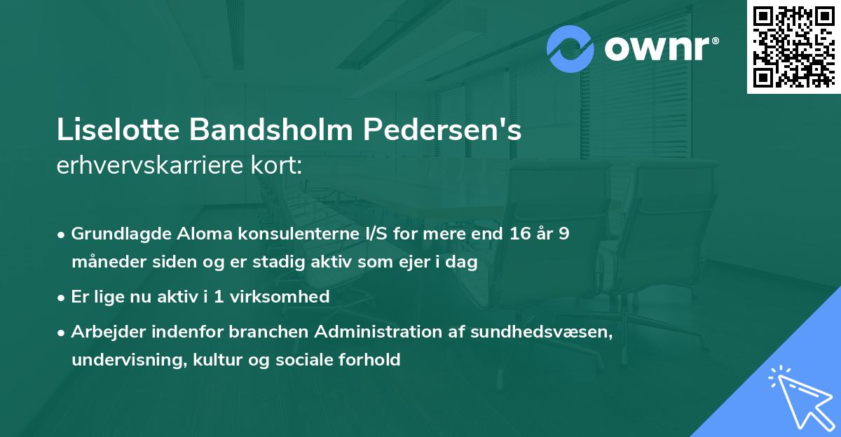 Liselotte Bandsholm Pedersen's erhvervskarriere kort