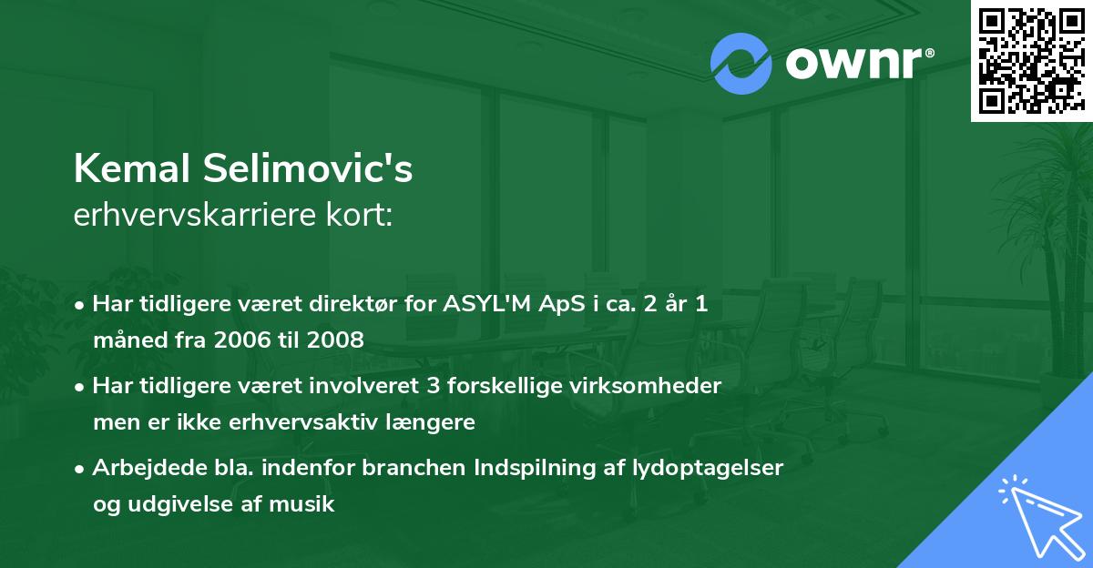 Kemal Selimovic's erhvervskarriere kort