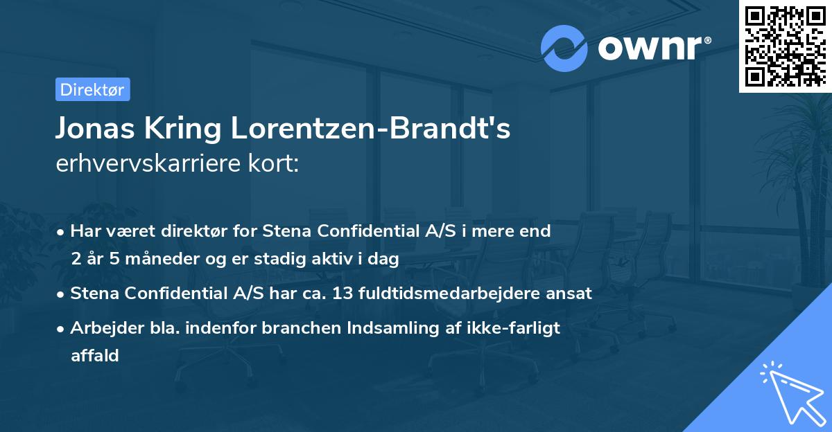 Jonas Kring Lorentzen-Brandt's erhvervskarriere kort