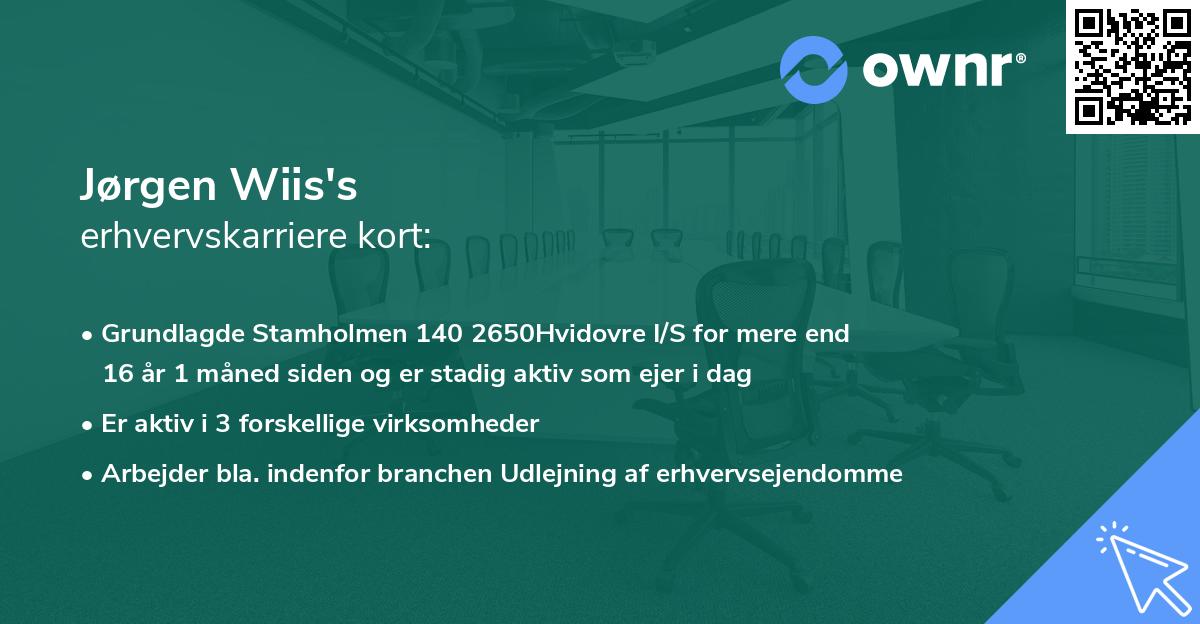 Jørgen Wiis's erhvervskarriere kort