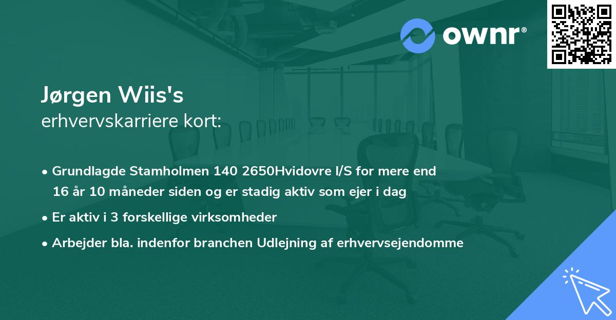 Jørgen Wiis's erhvervskarriere kort