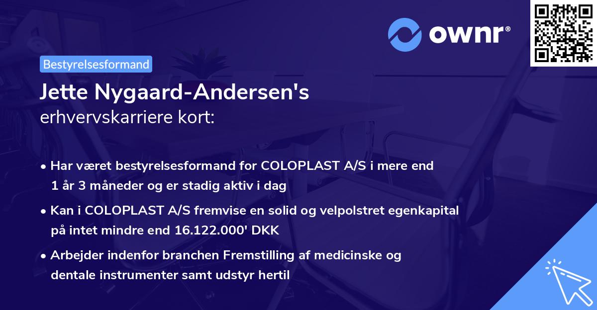 Jette Nygaard-Andersen's erhvervskarriere kort