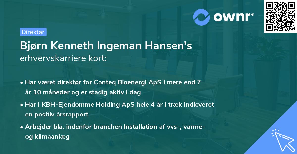 Bjørn Kenneth Ingeman Hansen's erhvervskarriere kort