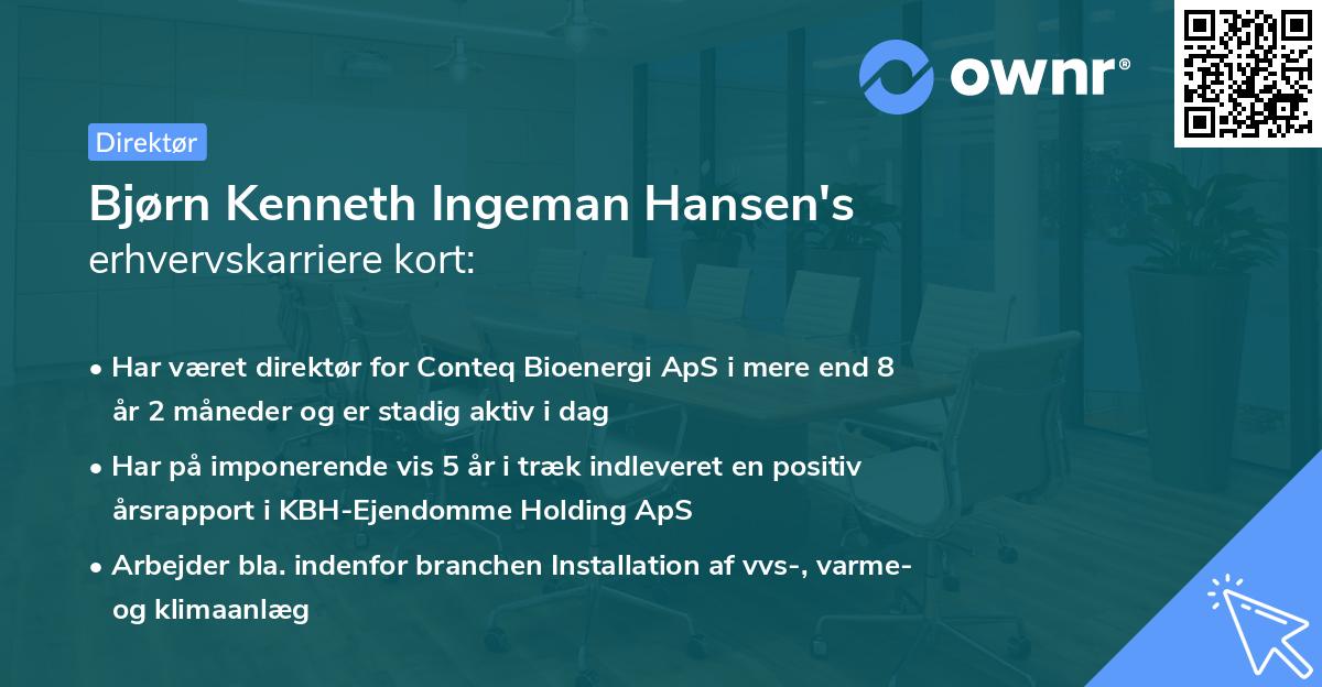 Bjørn Kenneth Ingeman Hansen's erhvervskarriere kort