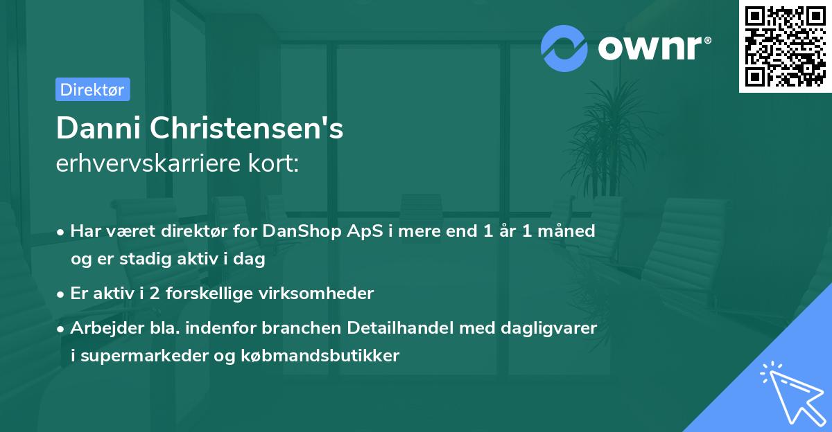 Danni Christensen's erhvervskarriere kort