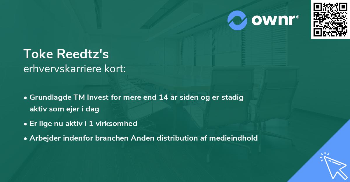 Toke Reedtz's erhvervskarriere kort
