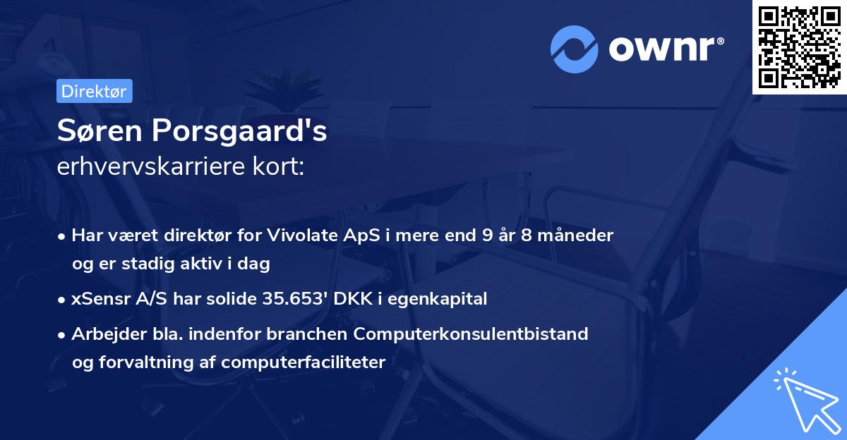 Søren Porsgaard's erhvervskarriere kort