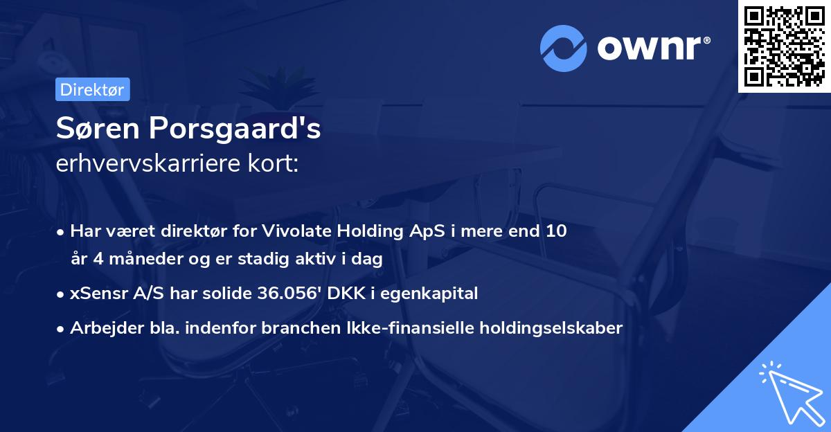 Søren Porsgaard's erhvervskarriere kort