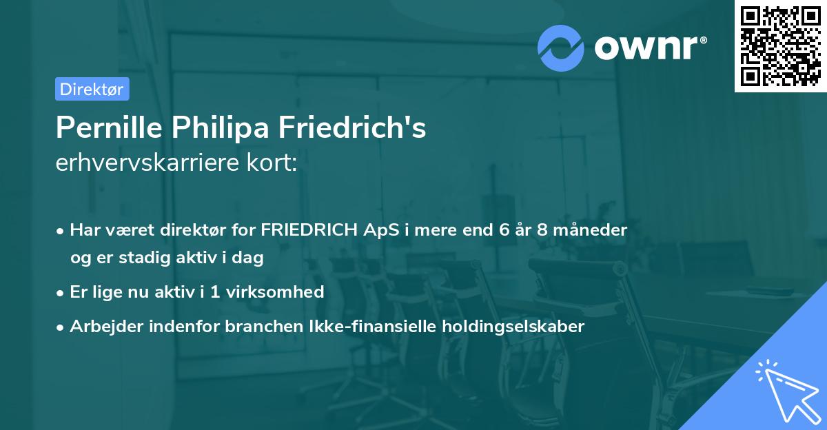Pernille Philipa Friedrich's erhvervskarriere kort