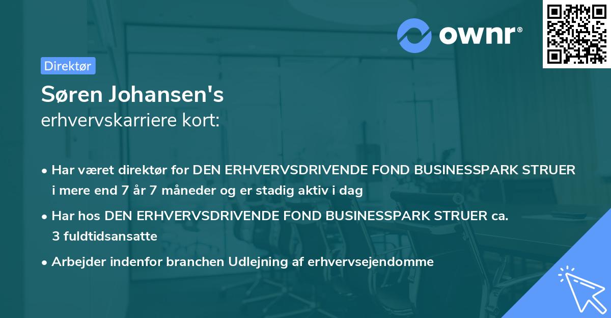 Søren Johansen's erhvervskarriere kort
