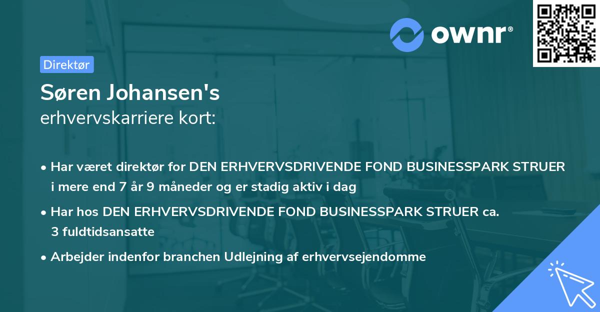 Søren Johansen's erhvervskarriere kort