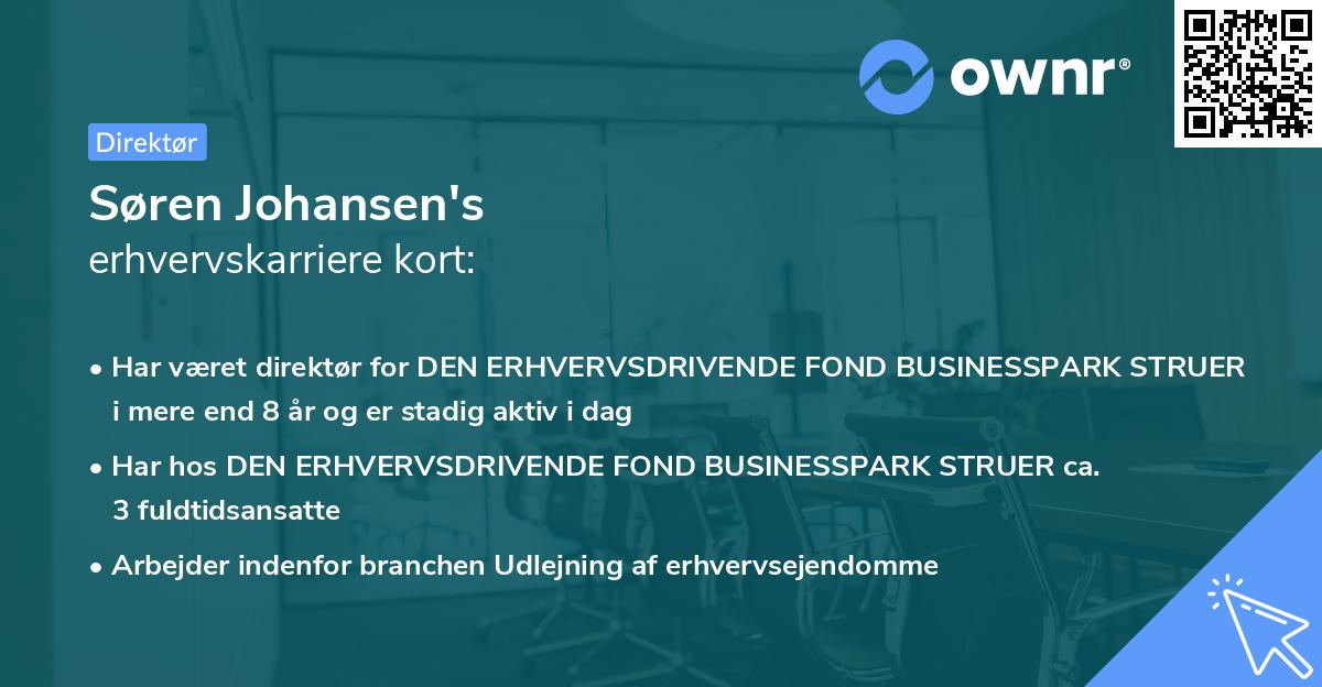 Søren Johansen's erhvervskarriere kort