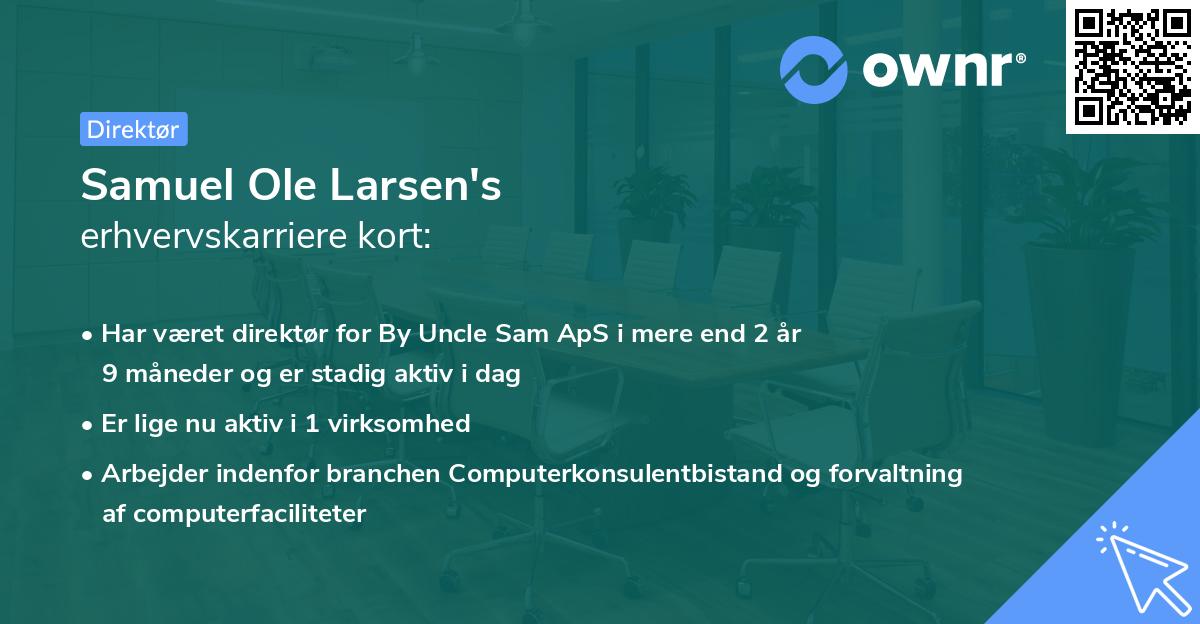 Samuel Ole Larsen's erhvervskarriere kort