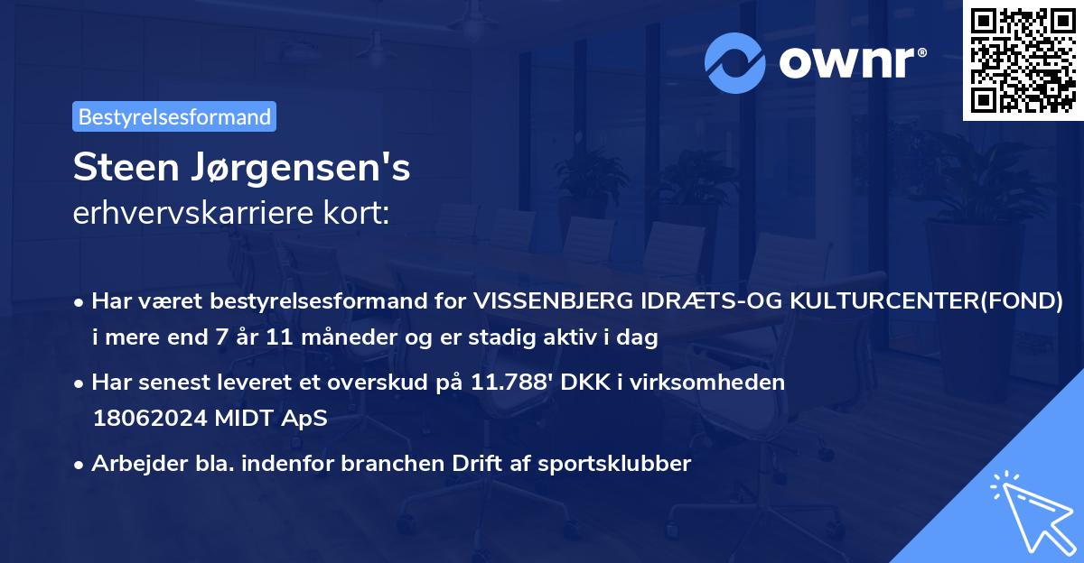 Steen Jørgensen's erhvervskarriere kort