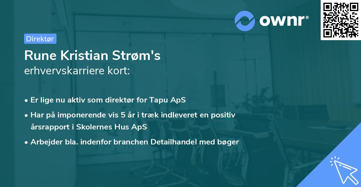 Rune Kristian Strøm's erhvervskarriere kort