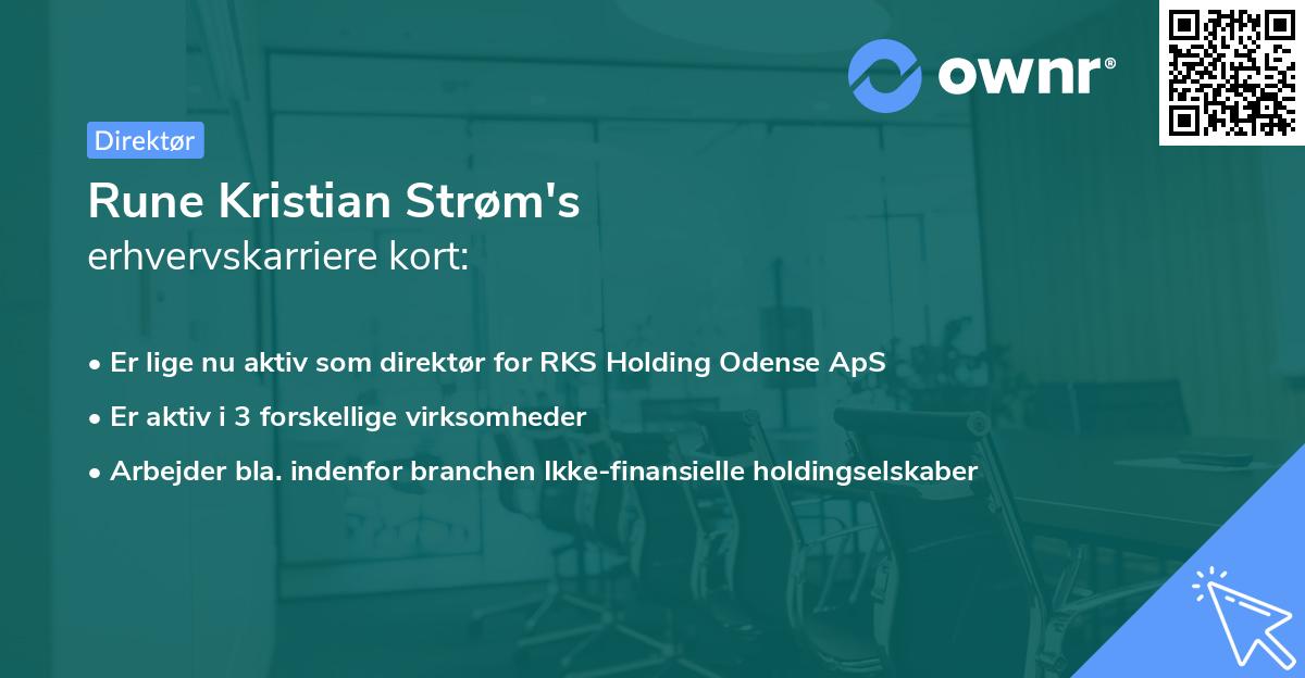 Rune Kristian Strøm's erhvervskarriere kort