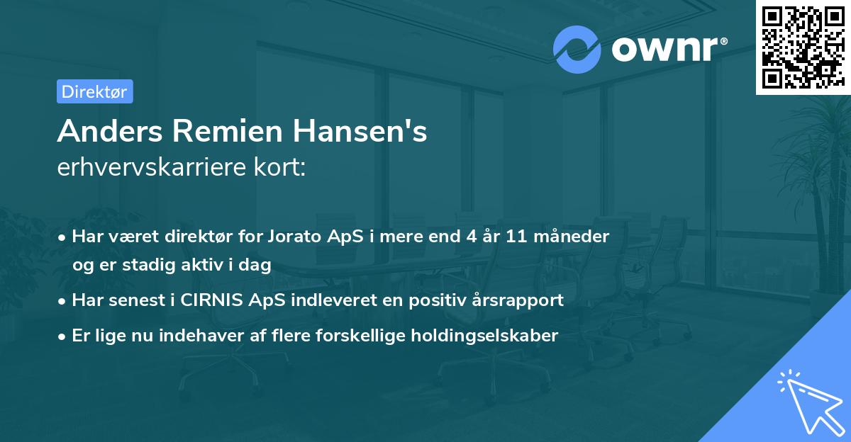 Anders Remien Hansen's erhvervskarriere kort