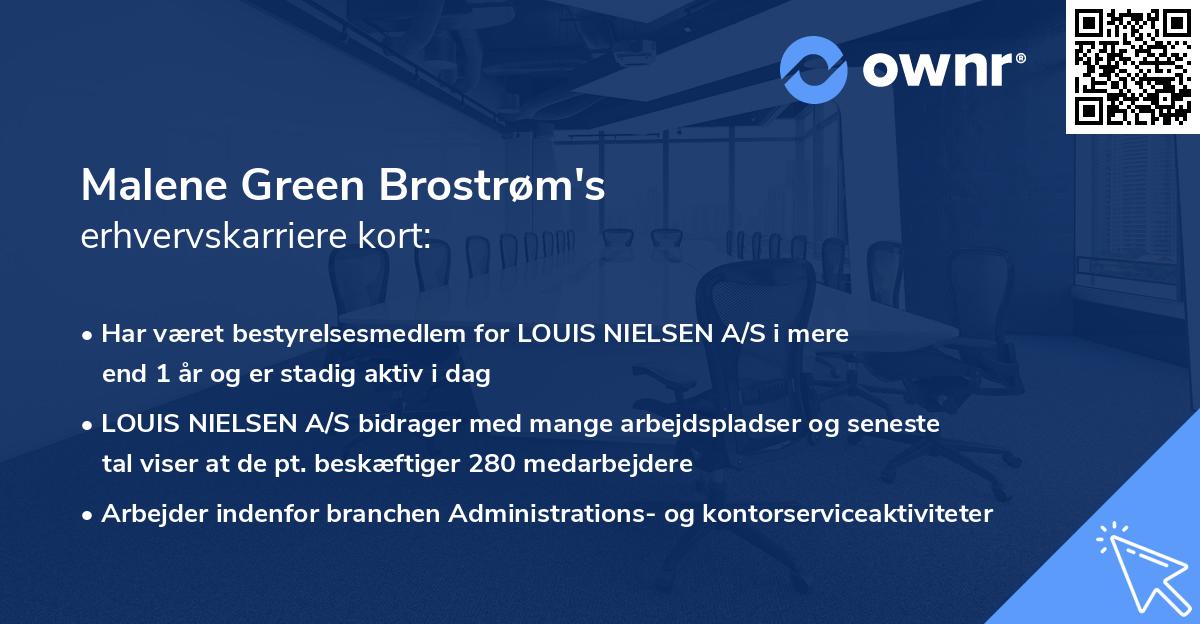 Malene Green Brostrøm's erhvervskarriere kort