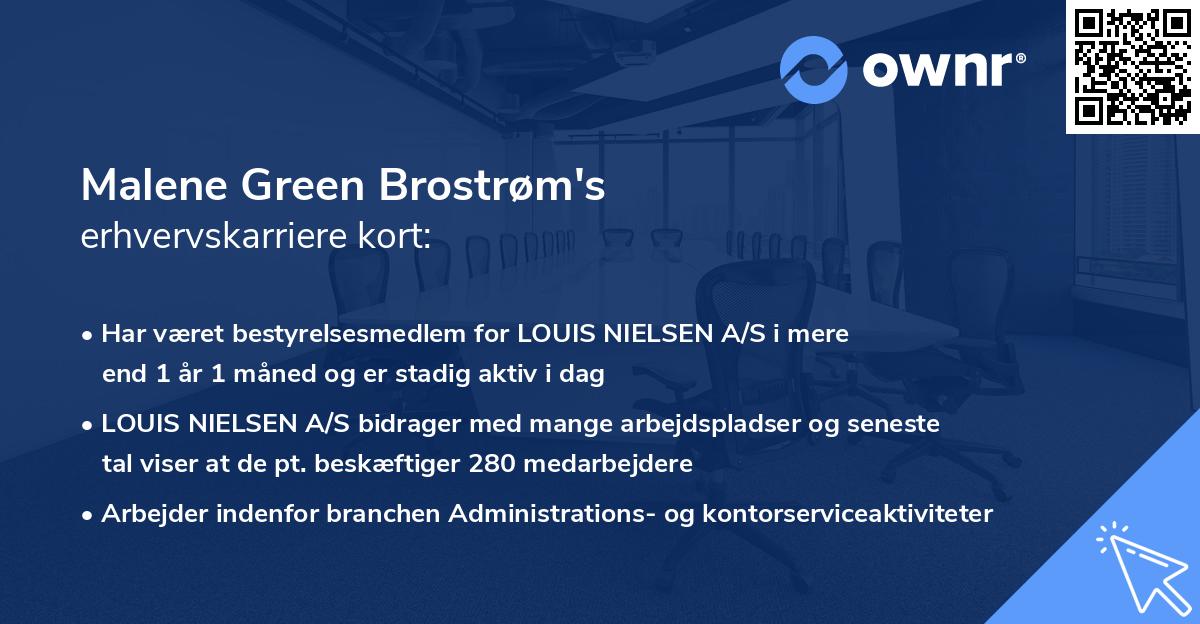 Malene Green Brostrøm's erhvervskarriere kort
