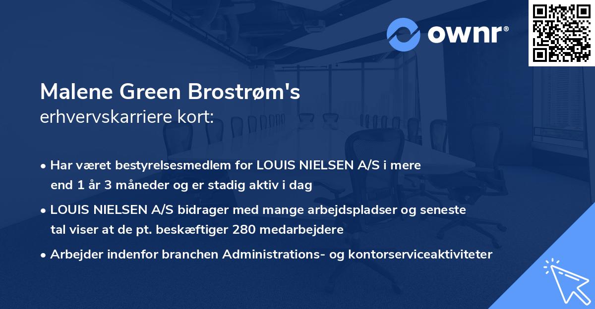 Malene Green Brostrøm's erhvervskarriere kort