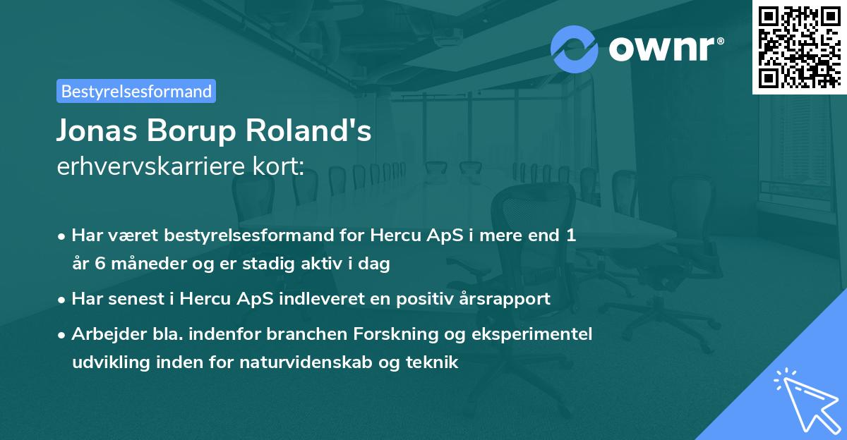 Jonas Borup Roland's erhvervskarriere kort