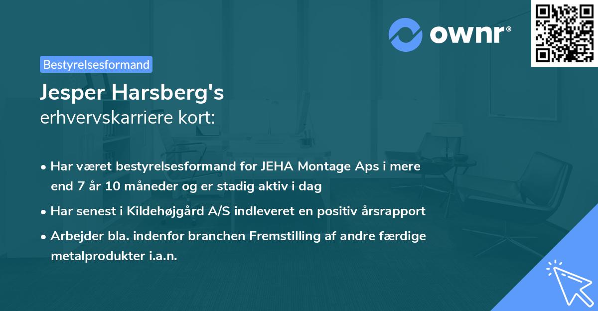 Jesper Harsberg's erhvervskarriere kort